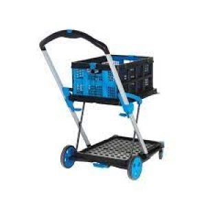 Image of Large Folding Trolley with Folding Box Black/Blue 415149