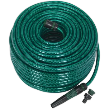 Image of Sealey Garden Hose Pipe with Fittings 1/2" / 12.5mm 80m Green