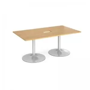 Image of Trumpet base rectangular boardroom table 1800mm x 1000mm with central