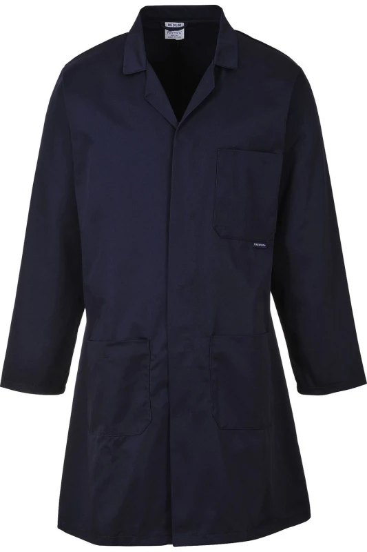 Image of Portwest Standard Workwear Lab Coat (Medical Health) Pack of 2 in Navy Size: Small Navy Unisex S