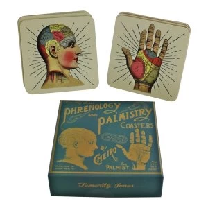 Image of Set of 6 Phrenology & Palmistry Coasters