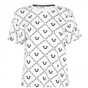 Image of True Religion AOP T Shirt - Bright White