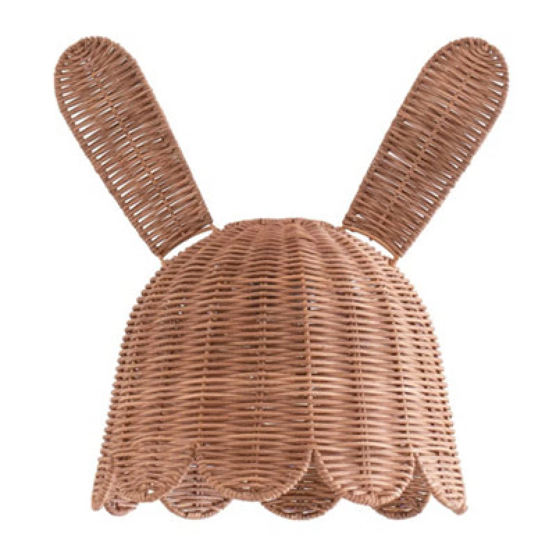 Image of ValueLights ValueLights Bella Natural Rattan Bunny Rabbit Easy Fit Ceiling Pendant Lamp Shade with Bulb Natural One Size Unisex 5059406065477