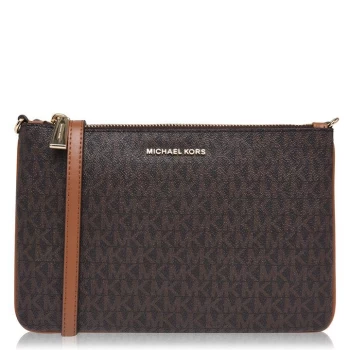 Image of Michael Kors Jet Set Zip Top Crossbody Bag - Brown