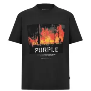 Image of Purple Brand P104 Fire Print T-Shirt - Black