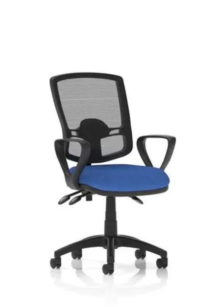 Image of Eclipse Plus III Deluxe Mesh Back With Blue Seat With Loop Arms