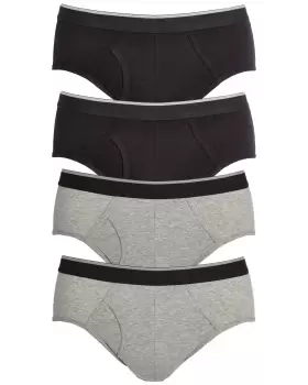 Image of Cotton Traders Mens 4 Pack Briefs in Black
