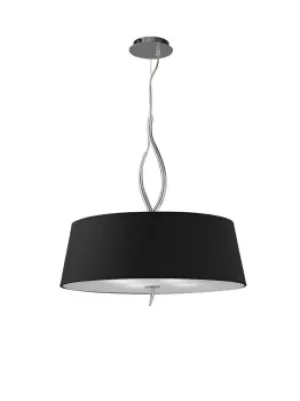 Image of Ninette Cylindrical Ceiling Pendant 4 Light E27, Polished Chrome with Black Shades