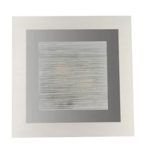 Image of OAK 2 Light Patterned Glass Flush Ceiling Light White 40x40cm