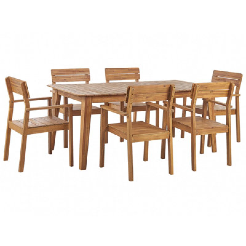 Image of Beliani Garden Dining Set 6 Seater Fornelli Acacia Wood Brown