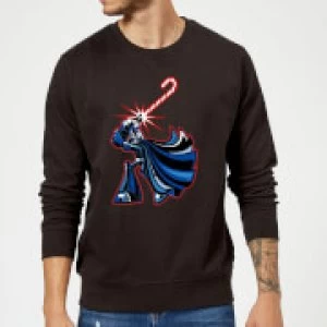 Image of Star Wars Candy Cane Darth Vader Black Christmas Sweatshirt - M - Black