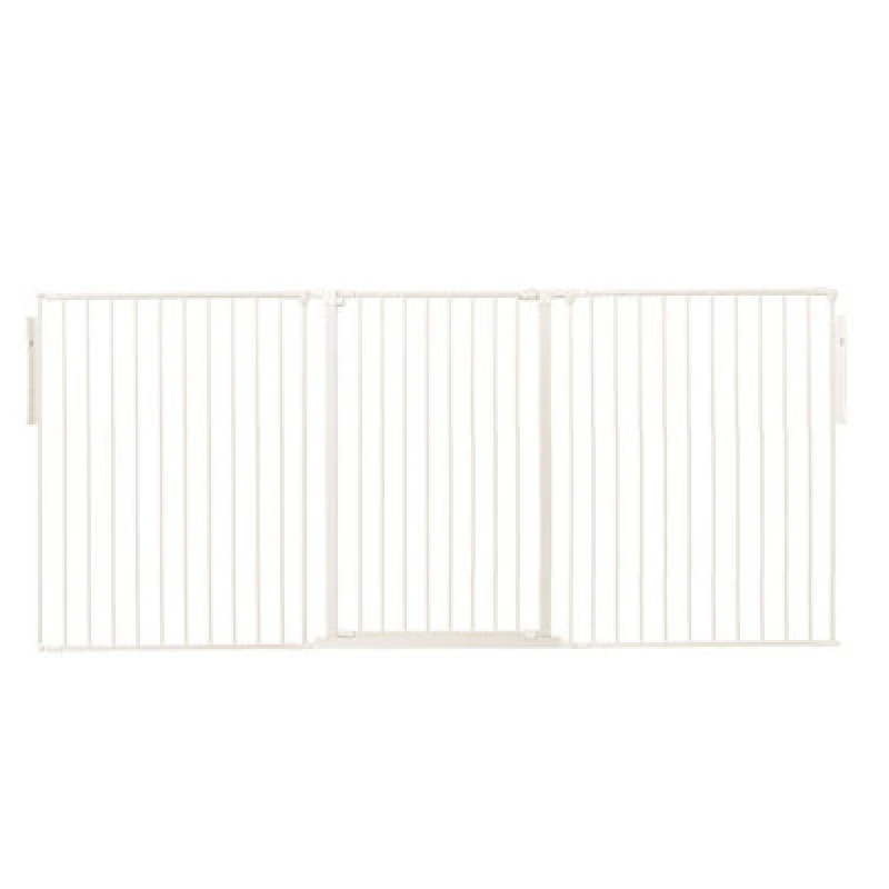 Image of Safetots Premium Extra Tall Room Divider, Up To 226Cm Wide, White, 105Cm Tall, Multi Panel Barrier For Baby And Toddler