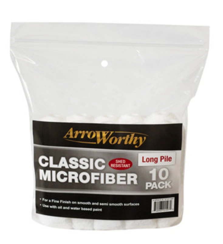 Image of Arroworthy Classic Microfiber Mini Roller Refill - Long Pile - 4" (10 Pack)