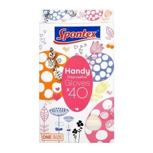 Image of Spontex Disposable Latex Gloves - 40 Pack