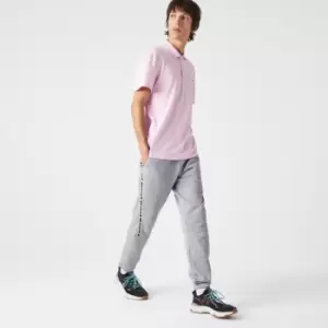 Image of Mens Lacoste Printed Bands Trackpants Size 5 - L Grey Chine