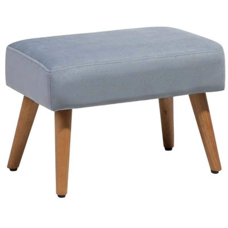 Image of Beliani Traditional Velvet Footstool Grey Takoma
