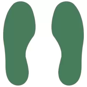 Image of PVC floor markings, feet, 5 right / 5 left, pack of 10, green