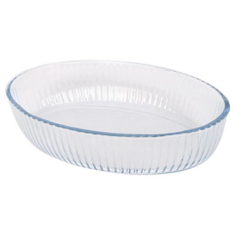 Image of Argon Tableware Optical Oval Glass Oven Dish - 35Cm X 24Cm