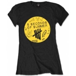 Image of 5 Seconds of Summer Scribble Logo Ladies Black T-Shirt: Small