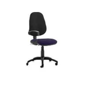Image of Dynamic Permanent Contact Backrest Task Operator Chair Loop Arms Eclipse Plus III Black Back, Tansy Purple Seat Without Headrest High Back