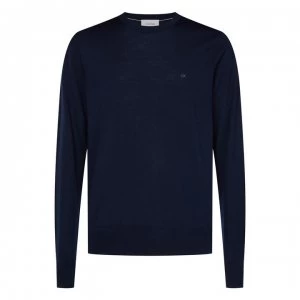 Image of Calvin Klein Superior Wool Sweater - Navy