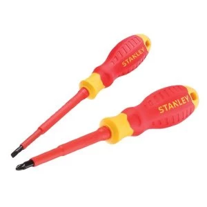 Image of Stanley Tools FatMax VDE Insulated Screwdriver Set, 2 Piece SL/PZ