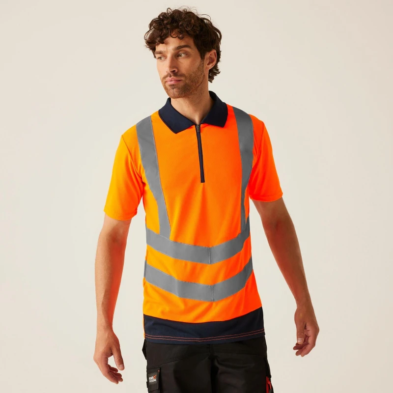 Image of Regatta Hi Vis Pro Workwear Polo Shirt - Orange Orange M
