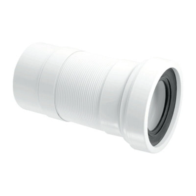 Image of McAlpine WC-F26P 97-107mm Inlet x 110mm Plain End Outlet Straight Flexible WC Connector White