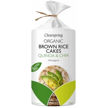 Image of Organic Quinoa & Chia Brown Rice Cakes - 120g x 6 - 703949 - Clearspring