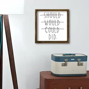 Image of KZM330 Brown White Black Decorative Framed MDF Painting