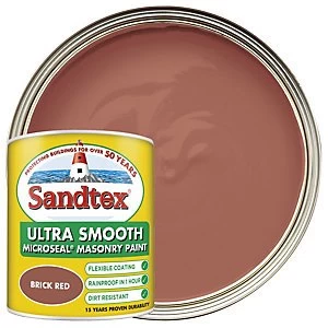Image of Sandtex Ultra Smooth Masonry Paint - Brick Red 1L
