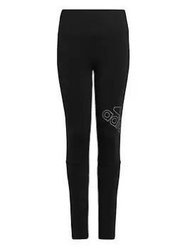 Image of adidas Junior Girls Winterglam Leggings - Black, Size 13-14 Years