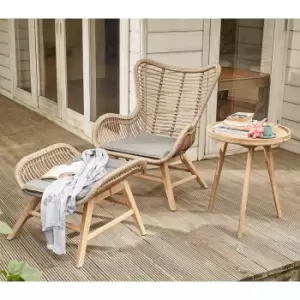 Image of Pacific Lifestyle Aurora Chair & Hocker Set - Natural