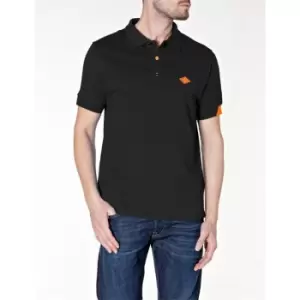 Image of Replay Embroidered Logo Polo Shirt Mens - Black