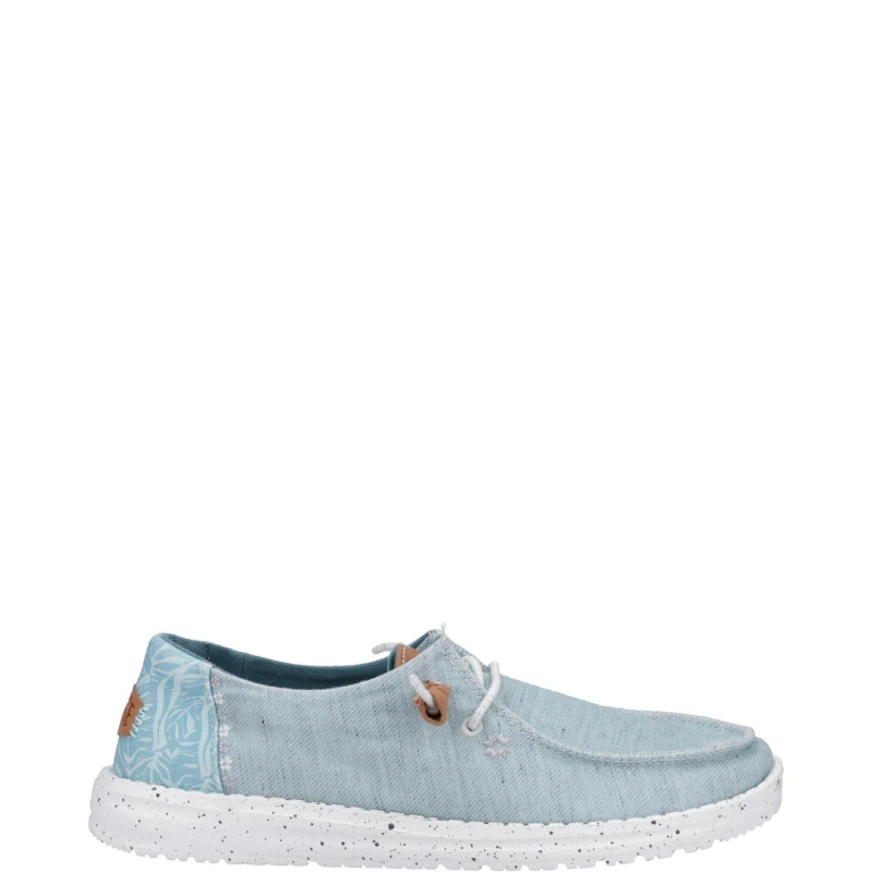 Image of HEYDUDE Wendy Heathered Slub Tropical Shoe Blue female 4 (37)