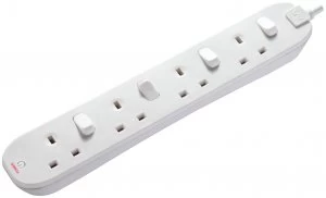 Image of Masterplug 4 Socket Individual Switch 2M Extension Lead