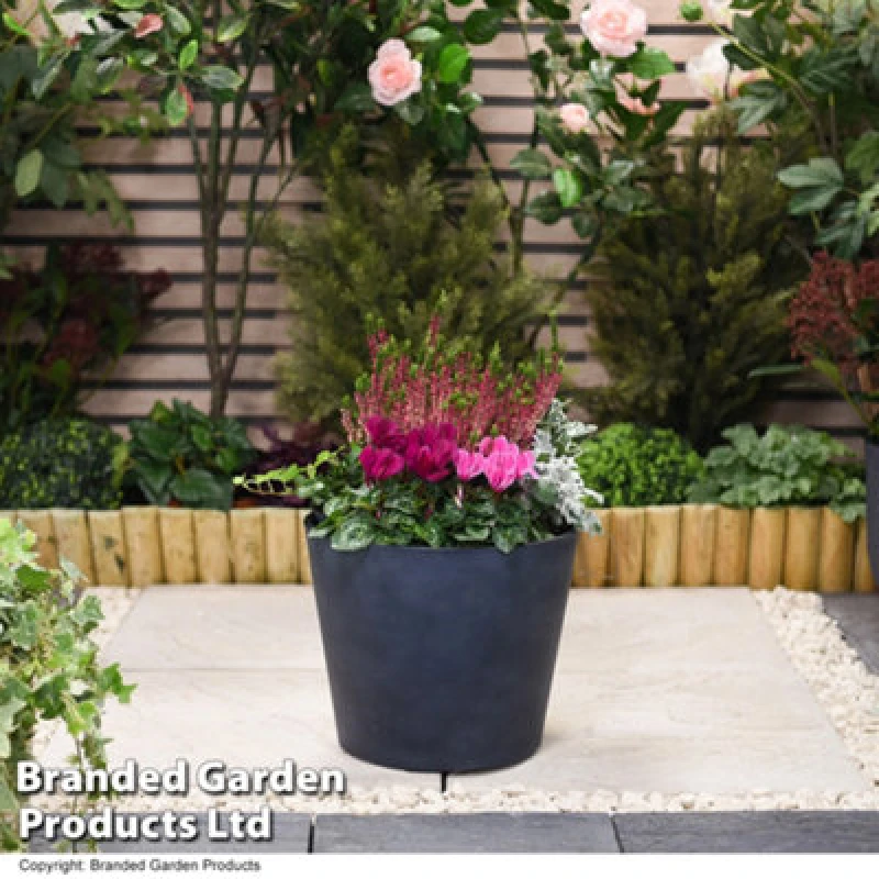 Image of Garden Gear Large Stone Effect Planter Garden Patio 30.5Cm Plastic (X1)