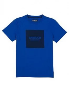 Image of Barbour International Boys Block Logo T-Shirt - Cobalt