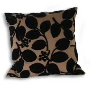 Image of Riva Home Cherries Faux Velvet Cushion Cover (45x45cm) (Black) - Black