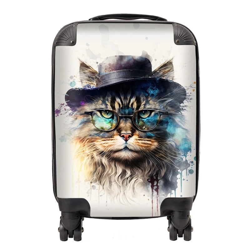Image of Warren Reed - Designer Siberian Cat Splashart Suitcase Size: Large Multicolor Unisex Large
