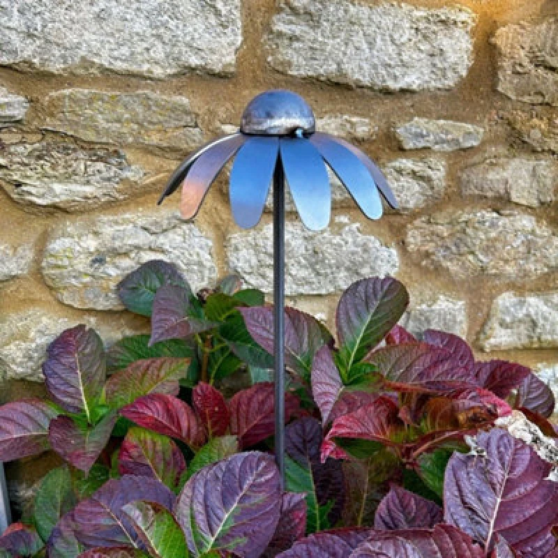 Image of Poppy Forge 1 Feet Cone Flower Plant Pin (Pack Of 3) - Bare Metal/ready To Rust