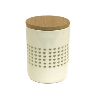 Image of Heart Cut Out Storage Canister With Wood Lid