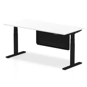 Image of Air 1800 x 800mm Height Adjustable Desk White Top Black Leg With Black