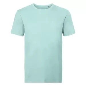 Image of Russell Mens Organic Short-Sleeved T-Shirt (L) (Aqua Blue)