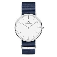 Image of Daniel Wellington White And Navy 'Classic 40 Bayswater S White' Watch - DW00100276 - multicoloured