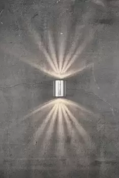 Image of Canto Outdoor Patio Terrace Metal Wall Light in Galvanized (Diam) 8.5cm