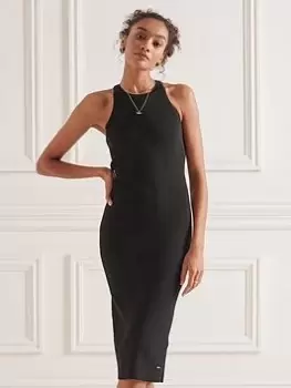 Image of Superdry Knit Racer Dress - Black, Size 14, Women