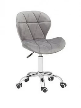 Image of Premier Housewares Geanie Velvet Office Chair- Grey