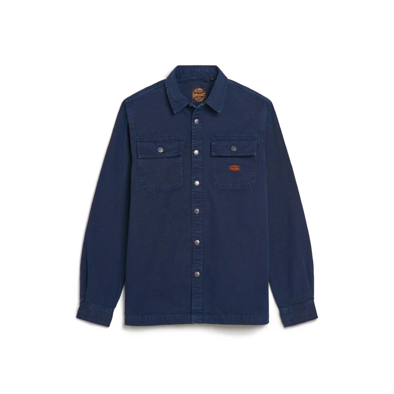 Image of Superdry Canvas Overshirt - Blue Blue S