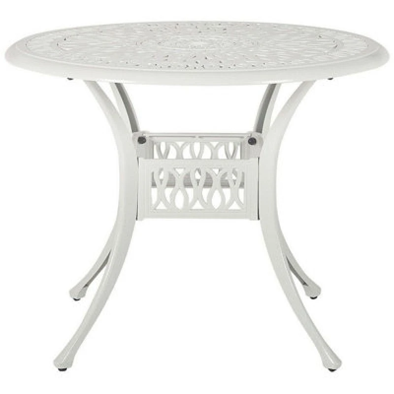 Image of Beliani Bistro Table Ancona 90 Cm 90 Cm Metal Off-White